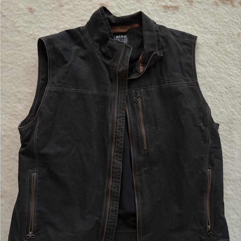 Men's Distressed Black Vest